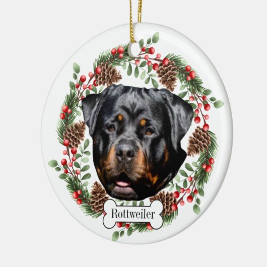 Rottweiler Keramik Ornament (Links)