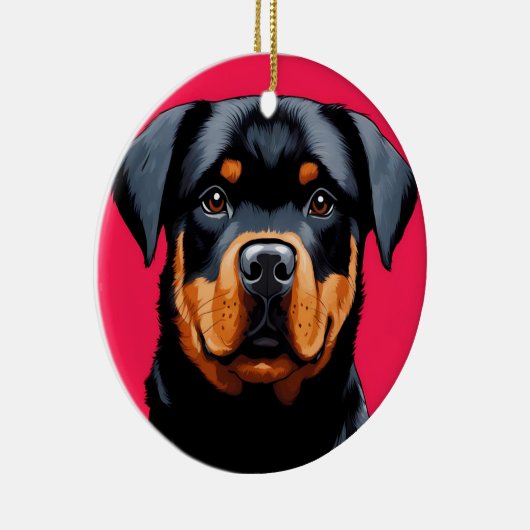 Rottweiler Keramik Ornament (Rechts)
