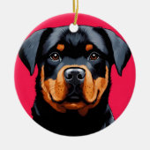 Rottweiler Keramik Ornament (Vorne)