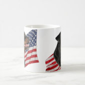 Rottweiler Kopf und amerikanische Flagge Kaffeetasse (Mittel)