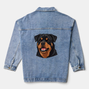Rottweiler Kopfporträt Jeansjacke