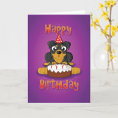 rottweiler - Kuchen - alles Gute zum Geburtstag Karte (Gelbe Blume)