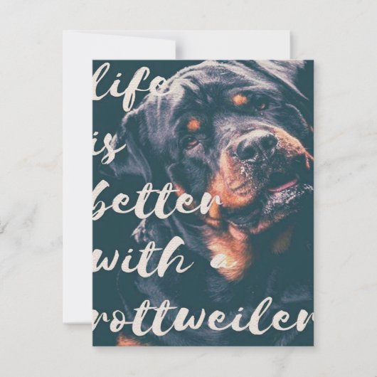 Rottweiler-Kunst Einladung (Vorderseite)