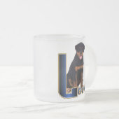 Rottweiler Kunstgeschenke Mattglastasse (VorderseiteRechts)