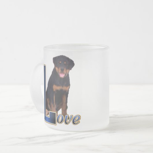 Rottweiler Kunstgeschenke Mattglastasse (Vorderseite Links)