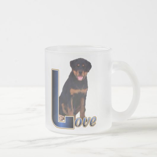 Rottweiler Kunstgeschenke Mattglastasse (Rechts)