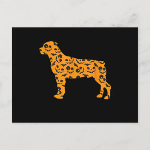 Rottweiler-Kürbis-Fledermaus-Form lustiger gruseli Feiertagspostkarte