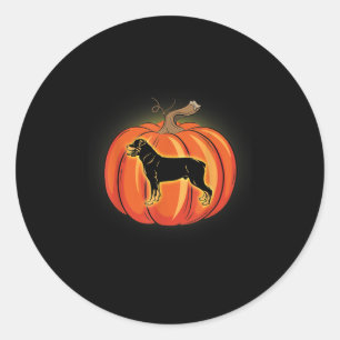 Rottweiler Kürbishalloween Kostümhundeliebhaber Runder Aufkleber