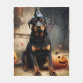Rottweiler Kürbisse Halloween Gruselig Fleecedecke (Vorderseite)