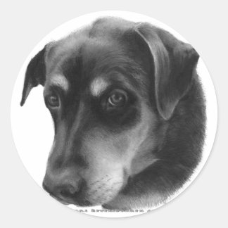 Rottweiler-Labrador Mix Runder Aufkleber