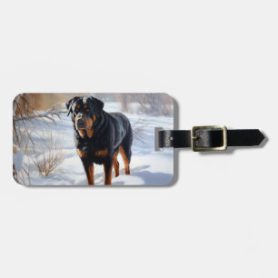 Rottweiler Lass es schneien Weihnachten Gepäckanhänger