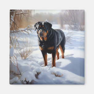 Rottweiler Lass es schneien Weihnachten Magnet