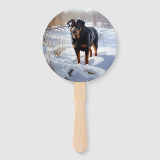 Rottweiler lässt es Weihnachten schneien Fächer (Vorderseite)