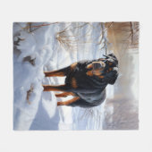 Rottweiler lässt es Weihnachten schneien Fleecedecke (Vorderseite (Horizontal))