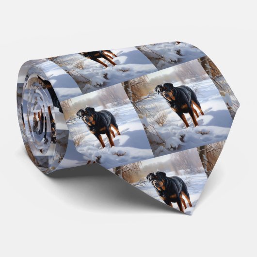 Rottweiler lässt es Weihnachten schneien Krawatte (Gerollt)