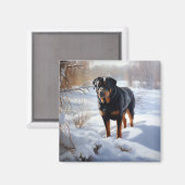 Rottweiler lässt es Weihnachten schneien Magnet (Vorderseite/Rückseite)