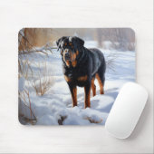 Rottweiler lässt es Weihnachten schneien Mousepad (Mit Mouse)