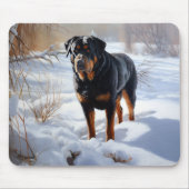 Rottweiler lässt es Weihnachten schneien Mousepad (Vorne)