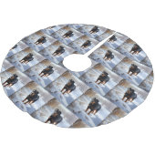 Rottweiler lässt es Weihnachten schneien Polyester Weihnachtsbaumdecke (Schrägansicht)