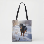 Rottweiler lässt es Weihnachten schneien Tasche (Vorderseite)