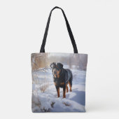 Rottweiler lässt es Weihnachten schneien Tasche (Rückseite)