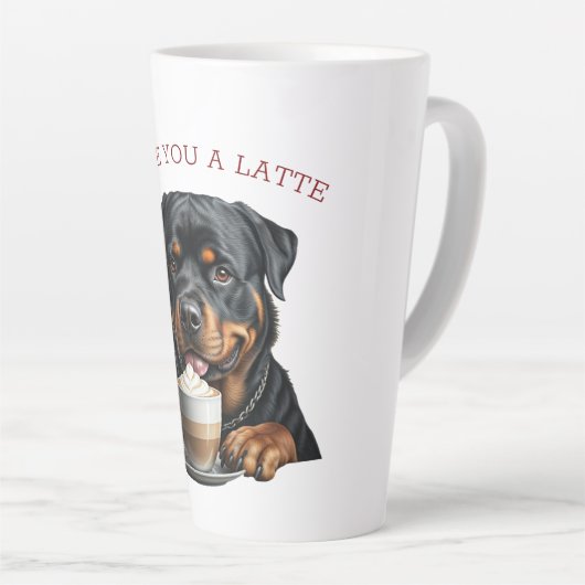 Rottweiler Latte Milchtasse (Rechte Ecke)