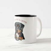 Rottweiler Latte Zweifarbige Tasse (VorderseiteRechts)