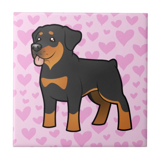 Rottweiler-Liebe Fliese (Vorderseite)