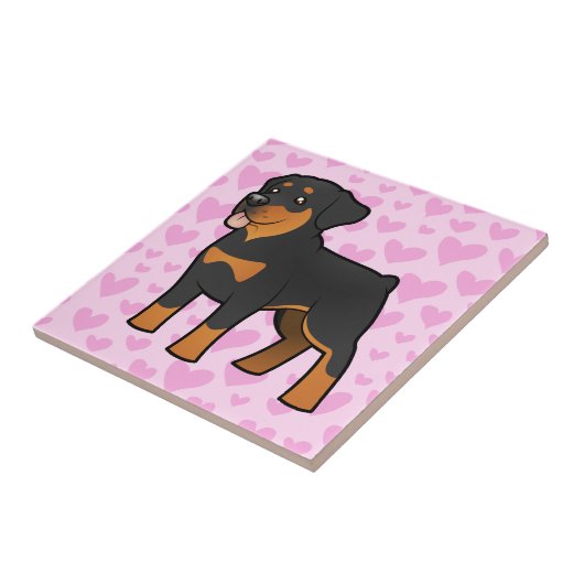Rottweiler-Liebe Fliese (Seite)