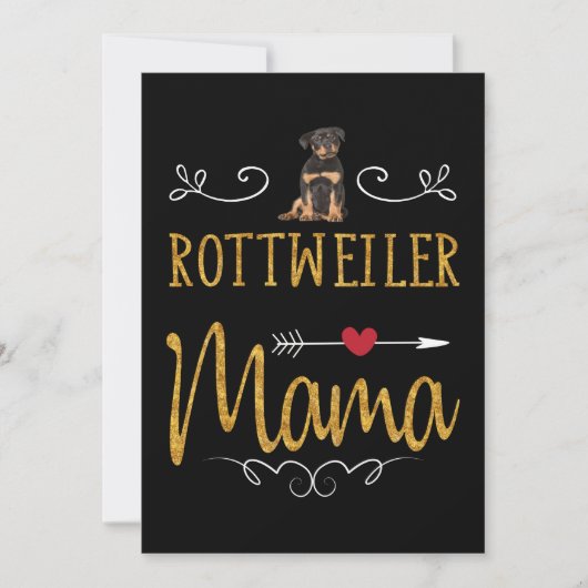 Rottweiler Liebe Mama Feiertagskarte (Vorderseite)