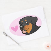 Rottweiler-Liebe Ovaler Aufkleber (Umschlag)