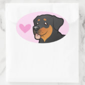 Rottweiler-Liebe Ovaler Aufkleber (Tasche)