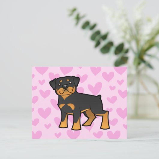 Rottweiler-Liebe Postkarte (Stehend Vorderseite)