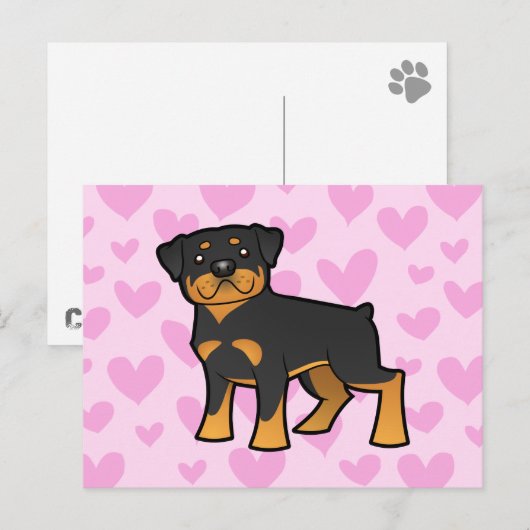 Rottweiler-Liebe Postkarte (Vorne/Hinten)