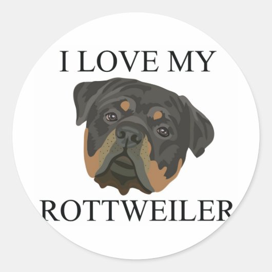 ROTTWEILER Liebe! Runder Aufkleber (Vorderseite)