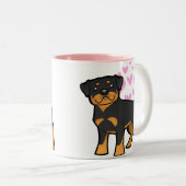 Rottweiler Liebe Zweifarbige Tasse (VorderseiteRechts)