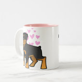 Rottweiler Liebe Zweifarbige Tasse (Vorderseite Links)