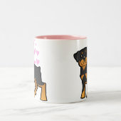 Rottweiler Liebe Zweifarbige Tasse (Mittel)