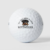Rottweiler liebender Golfer Golfball (Vorderseite)