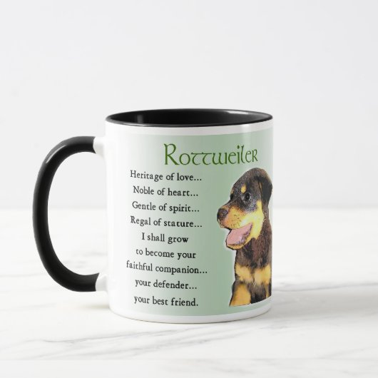 Rottweiler Liebespaare Tasse (Links)