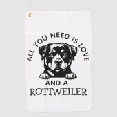 Rottweiler Liebhaber Golfhandtuch (Vorderseite)