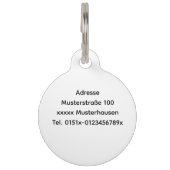 Rottweiler Line Art Personalized Tag Haustiermarke (Rückseite)
