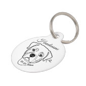 Rottweiler Line Art Personalized Tag Haustiermarke (Seite)