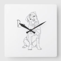 Rottweiler-Liniengrafik mit Namen