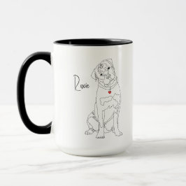 Rottweiler-Linienkunst mit Namen Tasse