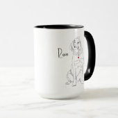 Rottweiler-Linienkunst mit Namen Tasse (VorderseiteRechts)