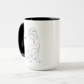 Rottweiler-Linienkunst mit Namen Tasse (Vorderseite Links)