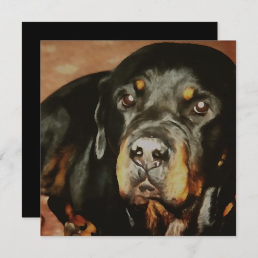 Rottweiler Lover Pet Portrait Einladung (Vorne/Hinten)