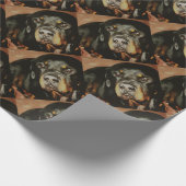 Rottweiler Lover Pet Portrait Geschenkpapier (Ecke)