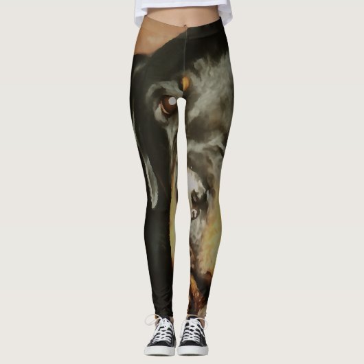 Rottweiler Lover Pet Portrait Leggings (Vorderseite)